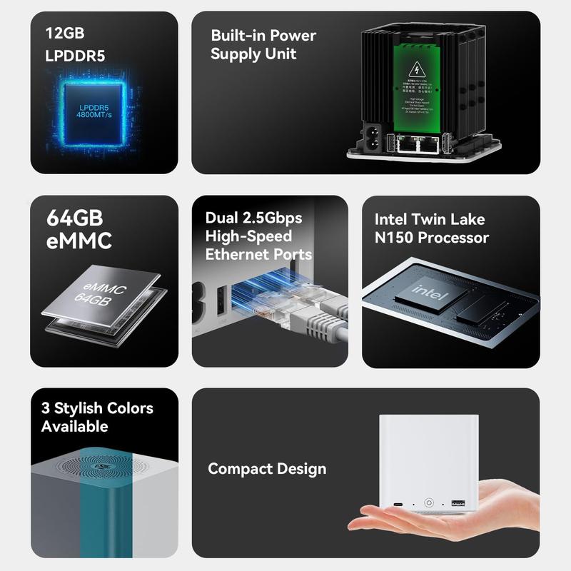 Beelink ME mini ミニPC Intel N150 12GB Mini PC Beelink ME Intel N150 12 GB 64 GB NAS 6 slots M.2 - Mini